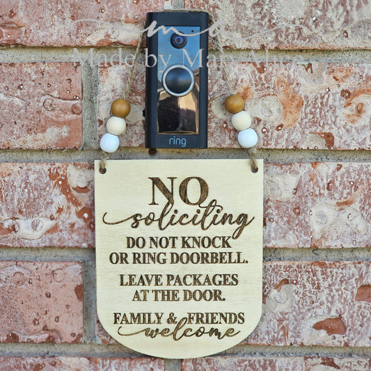 No Soliciting Wood Sign