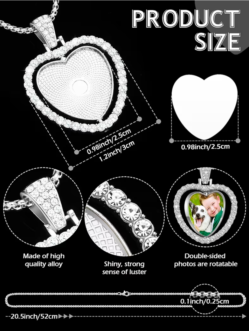 Bling Double-Sided Heart