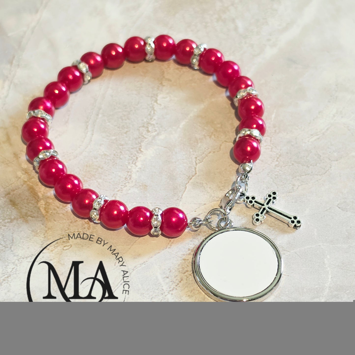 Beaded Bracelet with Cross